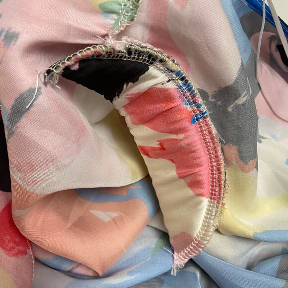 NWT Zara Multicolor Faux Wrap V-Neck Long Sleeve Bodysuit Size Large - Picture 8 of 10